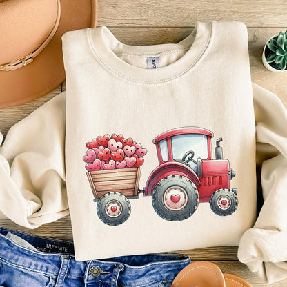 Valentines Day Tractor PNG, Kids Valentine Download - 300 DPI Design for