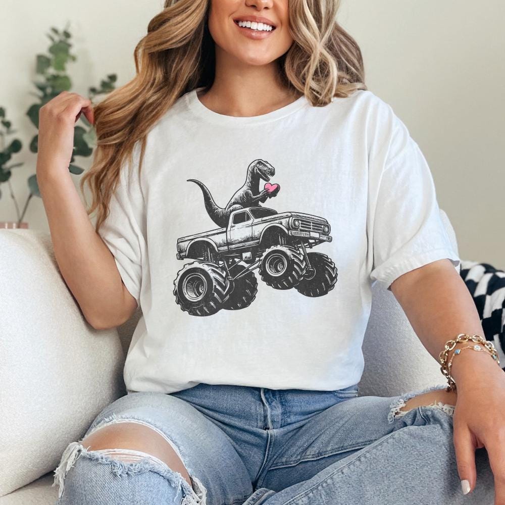 T-Rex Dinosaur Monster Truck Png, Sublimation Design - 300 DPI Design for