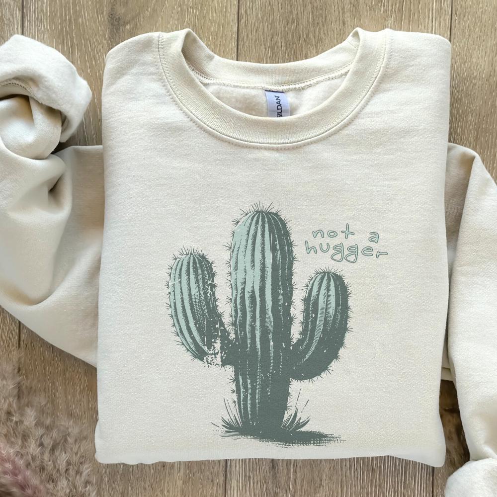 Not a Hugger PNG, Cactus PNG - 300 DPI Design for T-Shirt