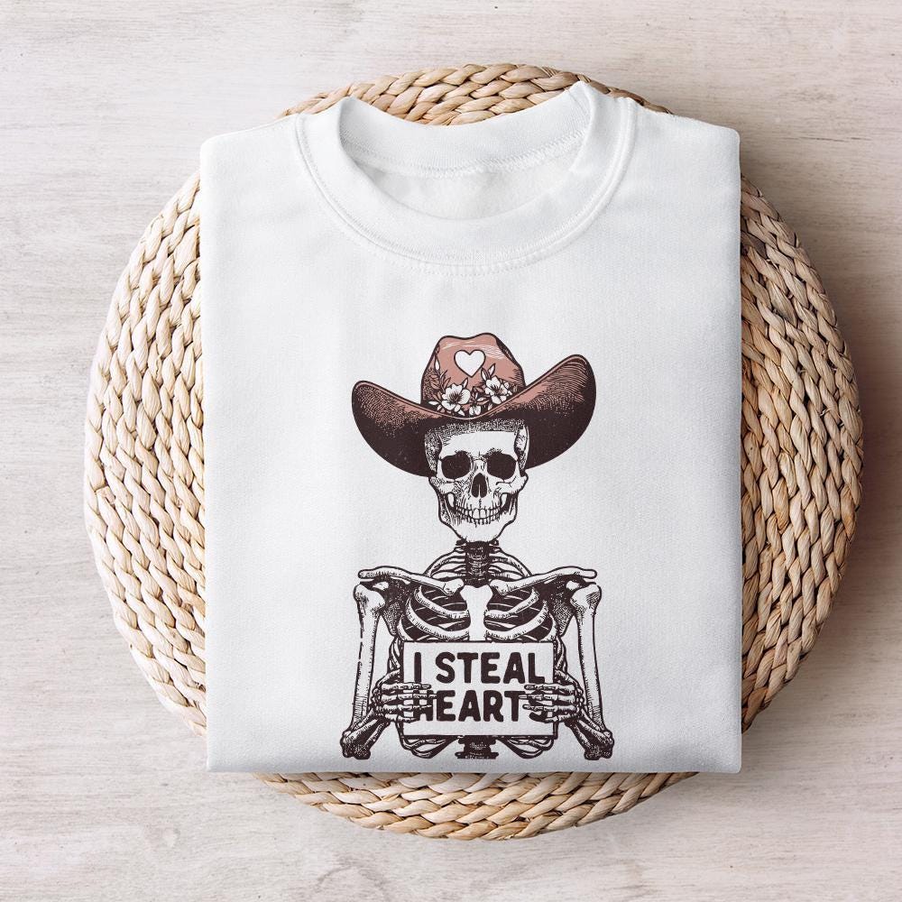 I Steal Hearts Png, Skeleton Valentine - 300 DPI Design for T-Shirt