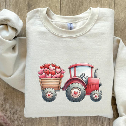 Valentines Day Tractor PNG, Kids Valentine Download - 300 DPI Design for