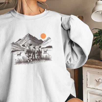 Western Cattle PNG, Retro Cowgirl Design - 300 DPI Design for T-Shirt