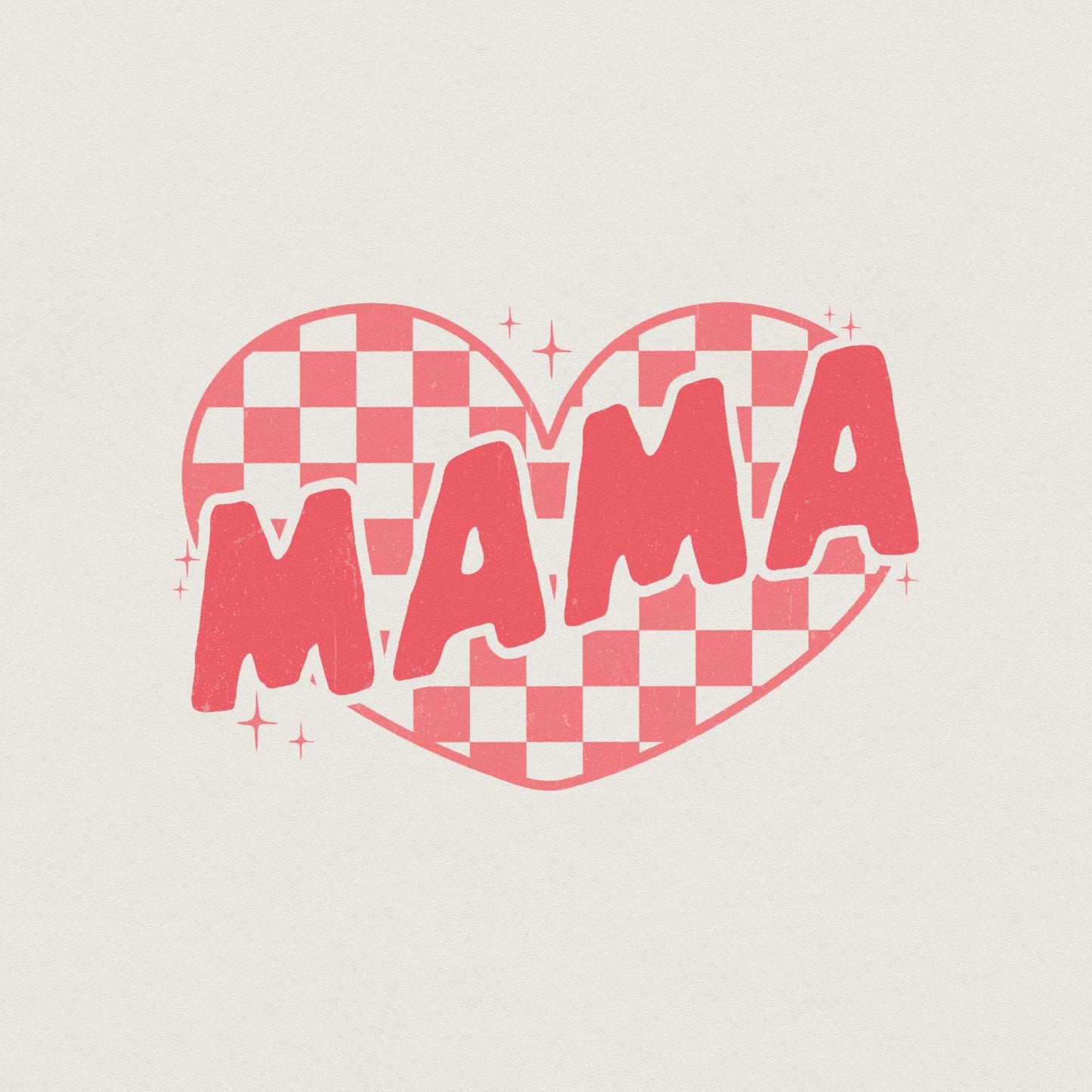 Mama Checkered Heart PNG, Valentines Day PNG - 300 DPI Design for T-Shirt