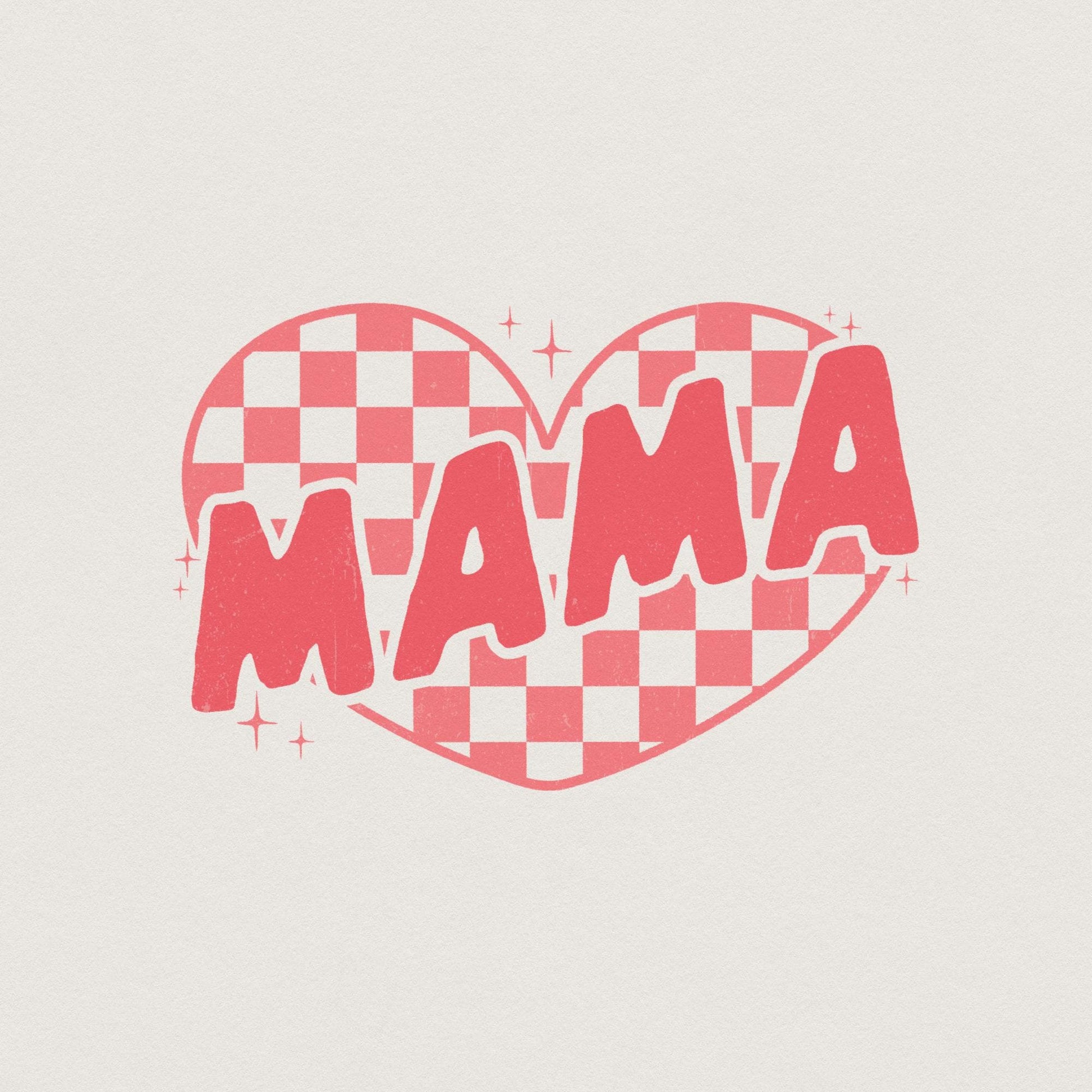Mama Checkered Heart PNG, Valentines Day PNG - 300 DPI Design for T-Shirt