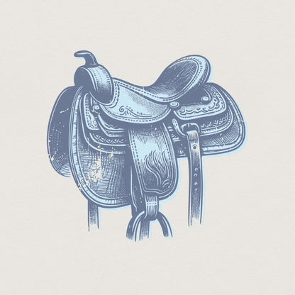 Western Saddle Sublimation, Vintage Western Png - 300 DPI Design for