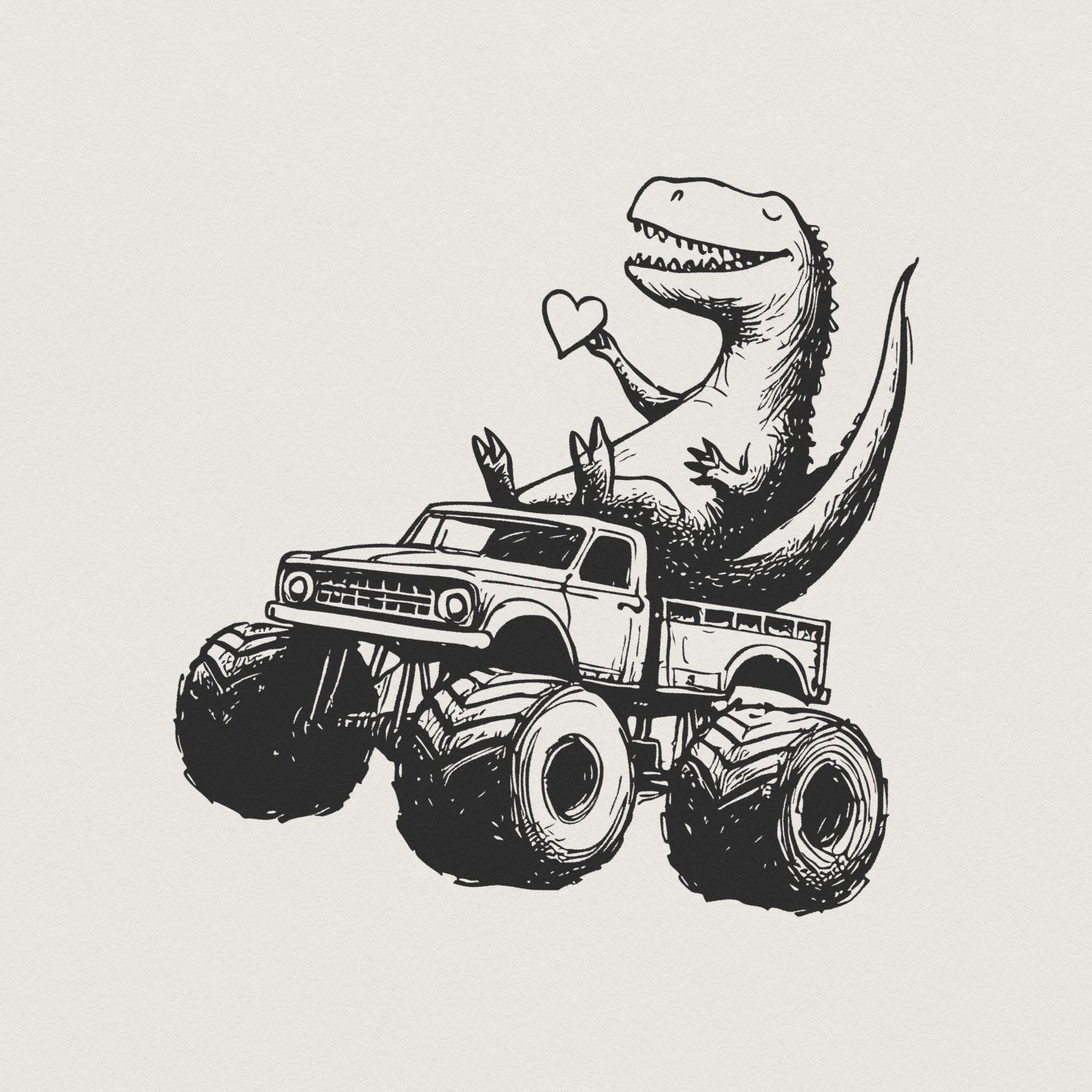 T-Rex Dinosaur Monster Truck Png, Sublimation Design - 300 DPI Design for