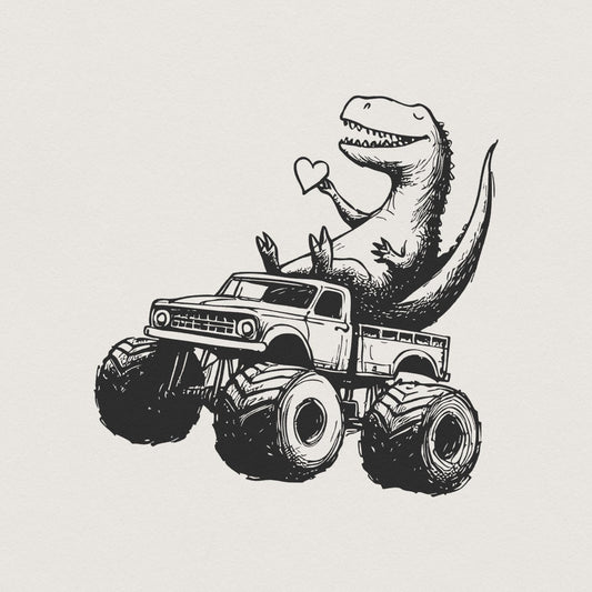 T-Rex Dinosaur Monster Truck Png, Sublimation Design - 300 DPI Design for