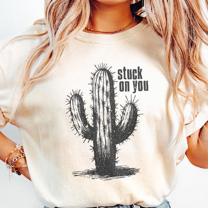 Stuck on You PNG, Western Valentines Day Png - 300 DPI Design for T-Shirt