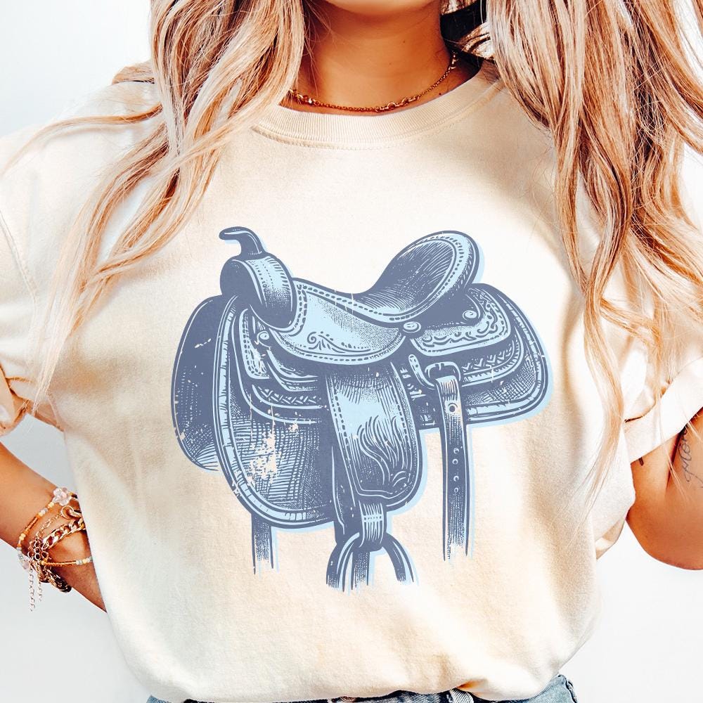 Western Saddle Sublimation, Vintage Western Png - 300 DPI Design for