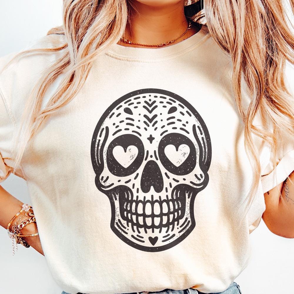 Valentine Skull PNG, Gothic Valentine Design - 300 DPI Design for T-Shirt