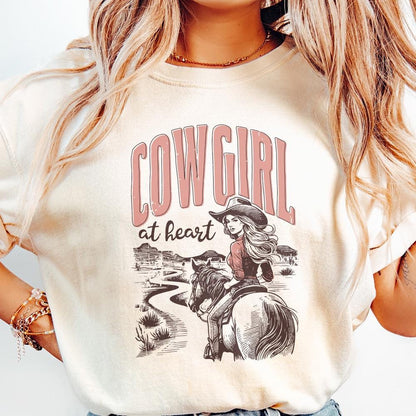Cowgirl at Heart PNG, Western Valentines Png - 300 DPI Design for T-Shirt