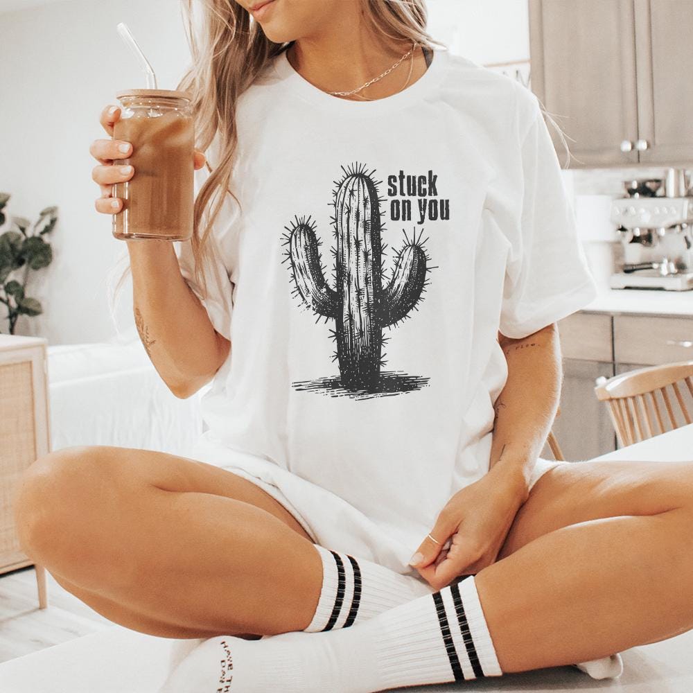 Stuck on You PNG, Western Valentines Day Png - 300 DPI Design for T-Shirt