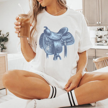 Western Saddle Sublimation, Vintage Western Png - 300 DPI Design for