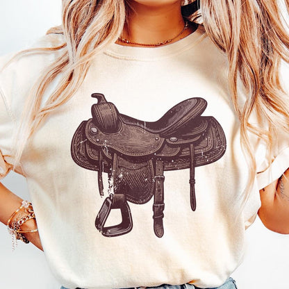 Western Saddle PNG, Vintage Western Png - 300 DPI Design for T-Shirt