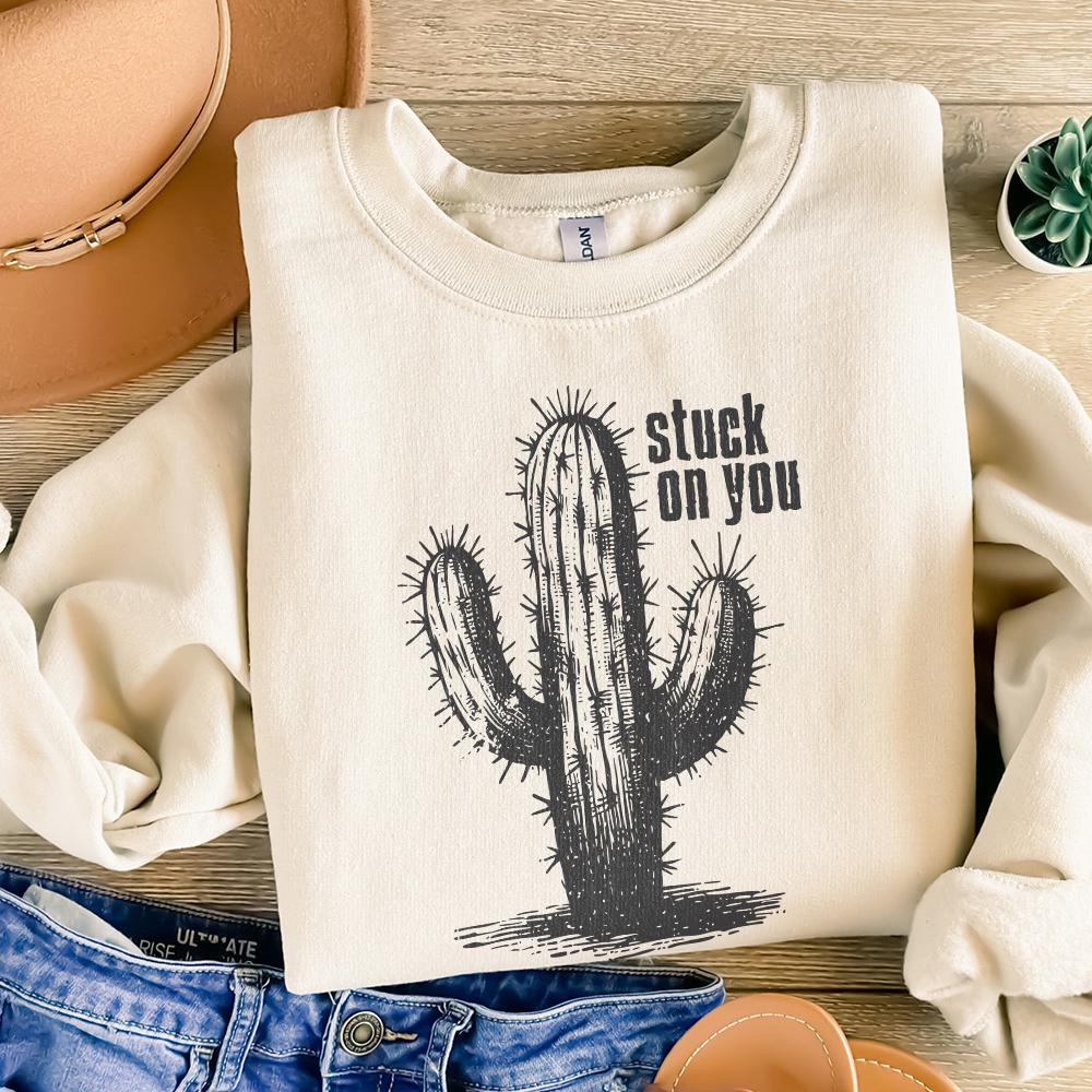 Stuck on You PNG, Western Valentines Day Png - 300 DPI Design for T-Shirt