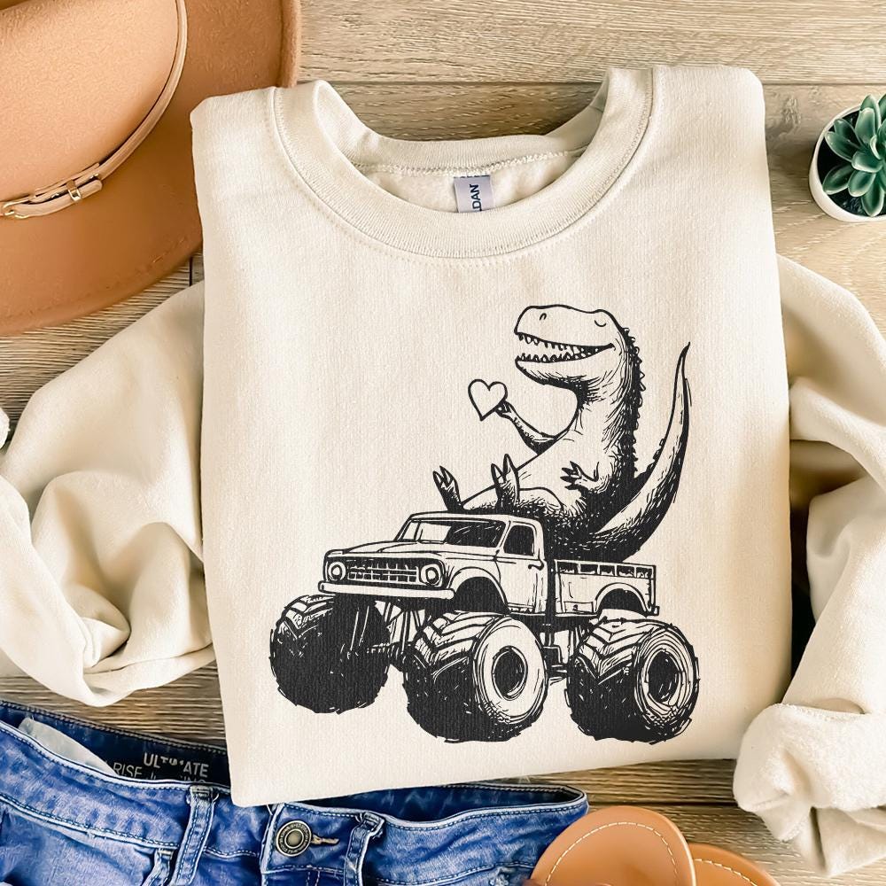 T-Rex Dinosaur Monster Truck Png, Sublimation Design - 300 DPI Design for