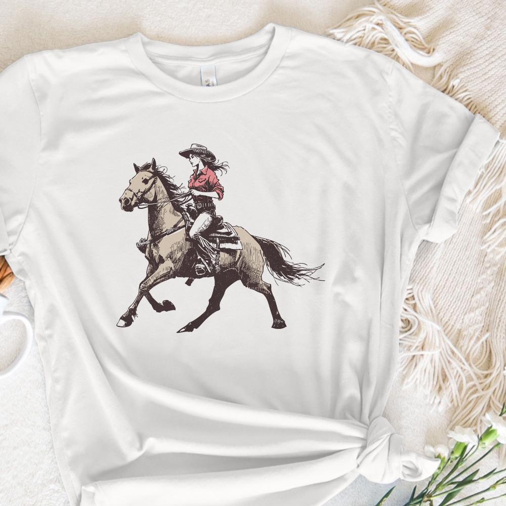 Cowgirl Western PNG, Vintage Illustration PNG - 300 DPI Design for T-Shirt