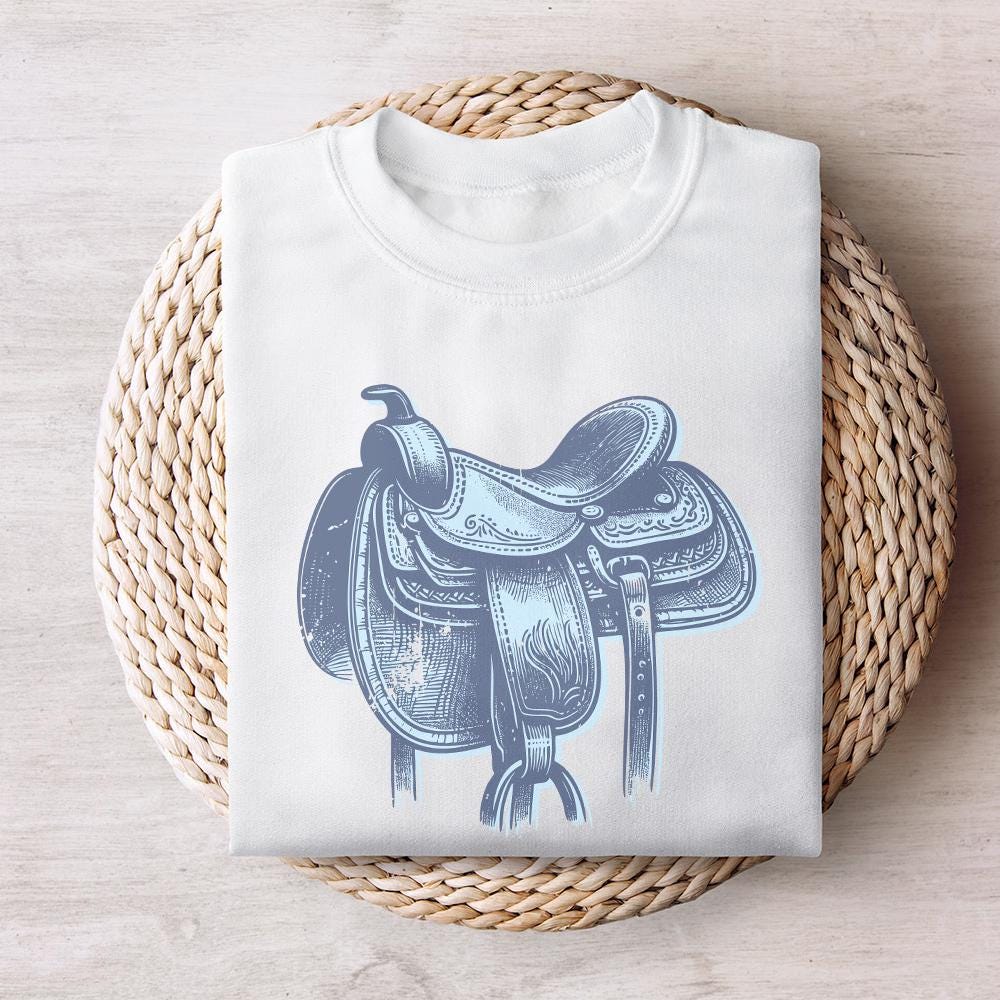 Western Saddle Sublimation, Vintage Western Png - 300 DPI Design for