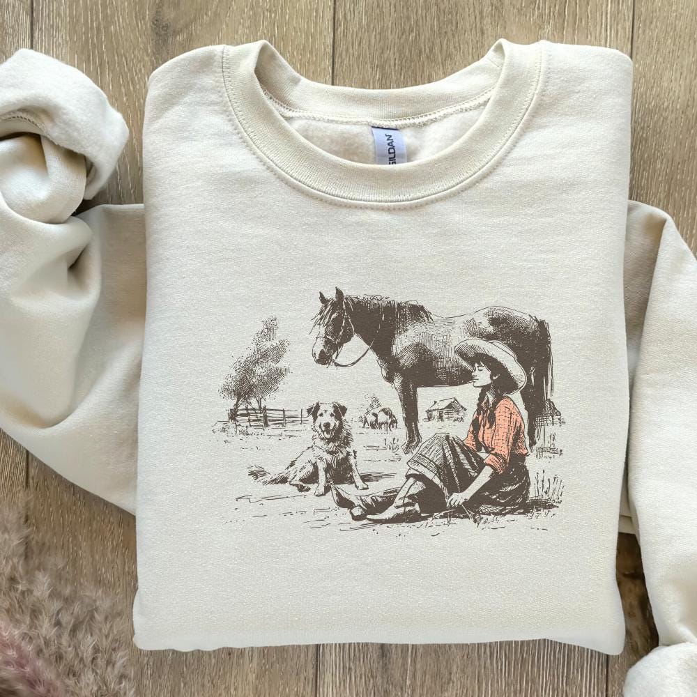 Retro Cowgirl PNG, Western Wild West Digital Download - 300 DPI Design