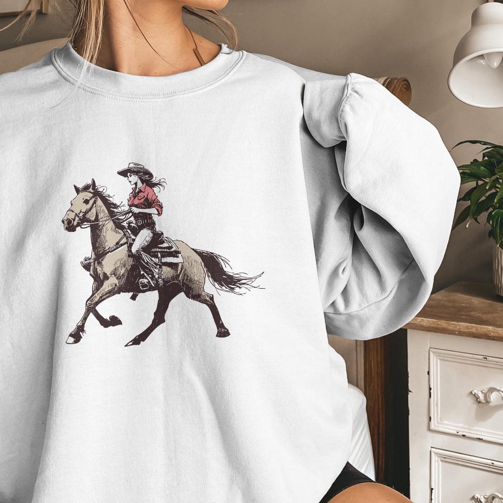 Cowgirl Western PNG, Vintage Illustration PNG - 300 DPI Design for T-Shirt