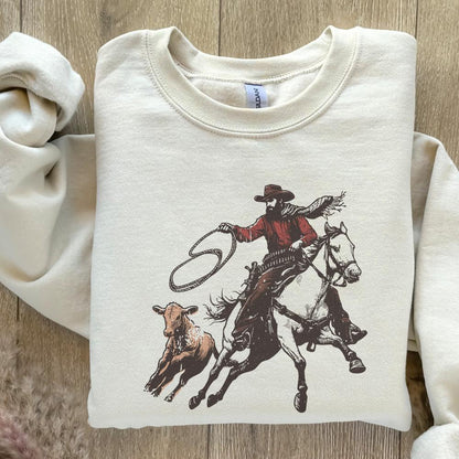 Retro Cowboy Lasso PNG, Western Rodeo Art - 300 DPI Design for T-Shirt
