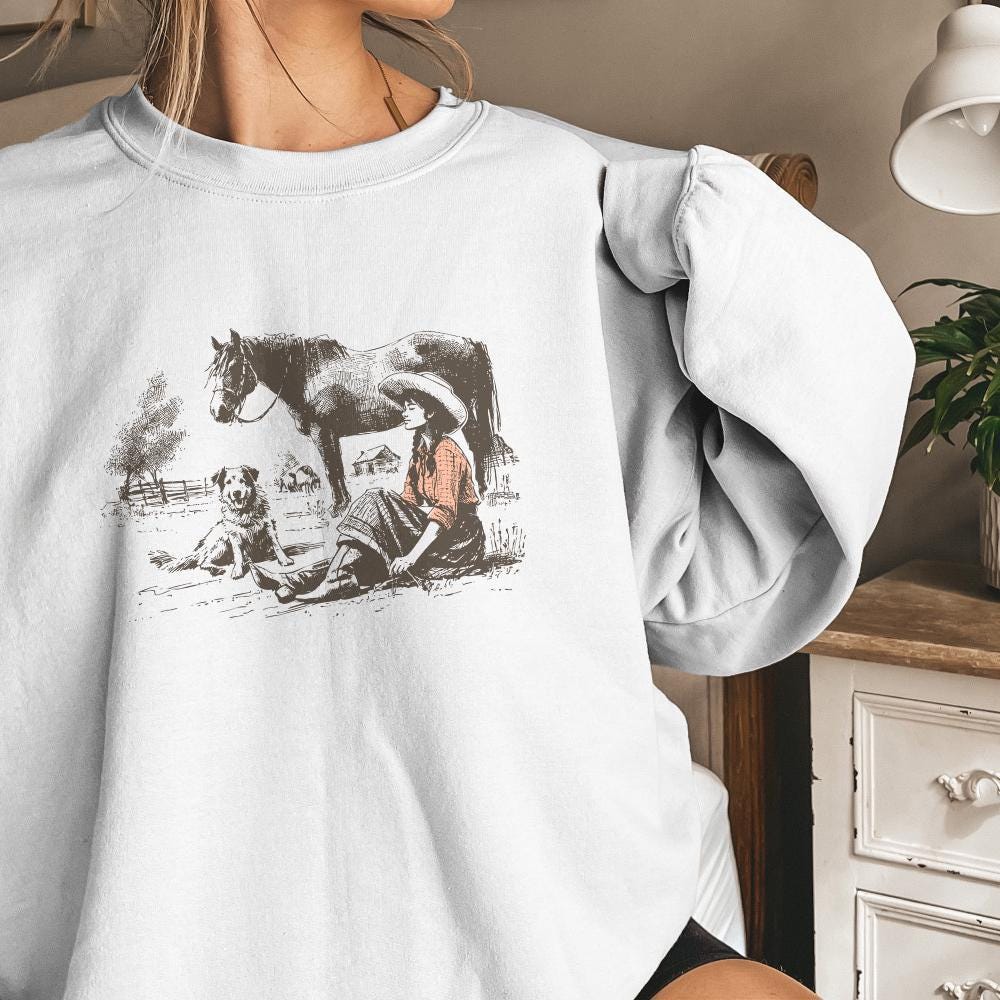 Retro Cowgirl PNG, Western Wild West Digital Download - 300 DPI Design