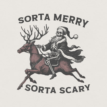 Sorta Merry Sorta Scary PNG, Skeleton Christmas PNG - 300 DPI Design for