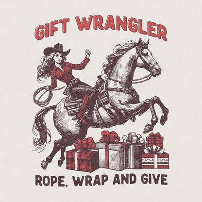 Retro Christmas Cowgirl PNG, Western Christmas Digital Download - 300 DPI