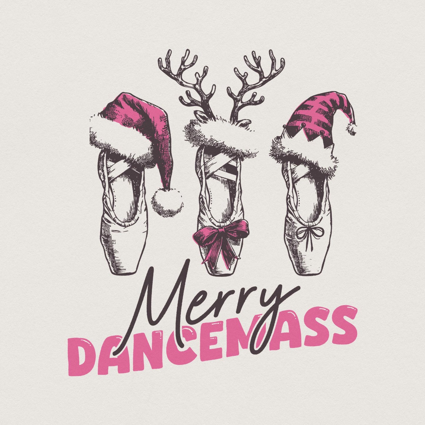 Merry Dancemas PNG, Christmas Ballet - 300 DPI Design for T-Shirt