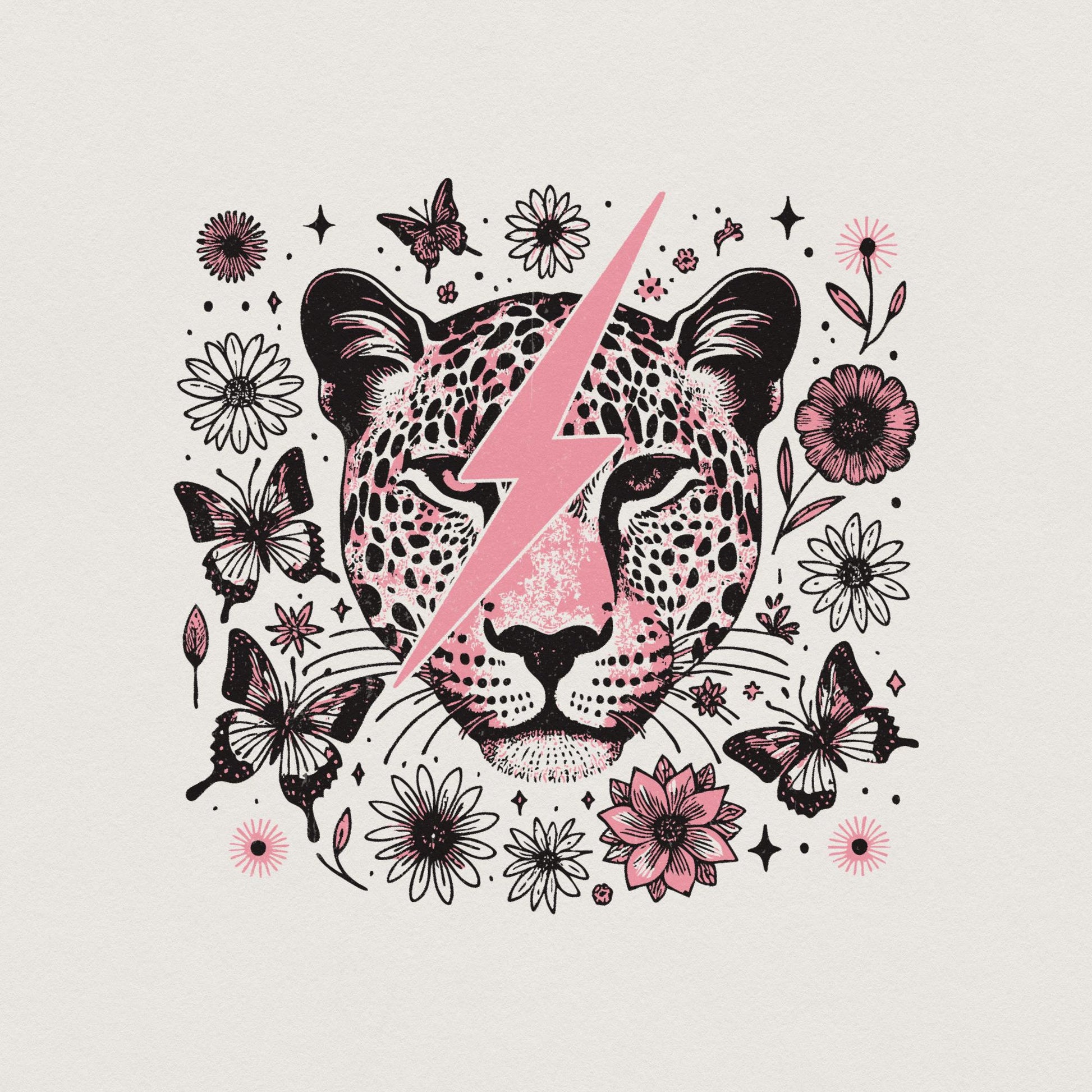 Snow Leopard PNG, Retro Sublimation - 300 DPI Design for T-Shirt