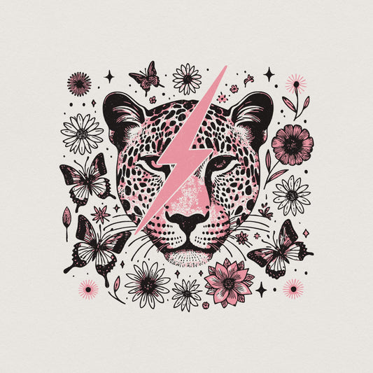 Snow Leopard PNG, Retro Sublimation - 300 DPI Design for T-Shirt