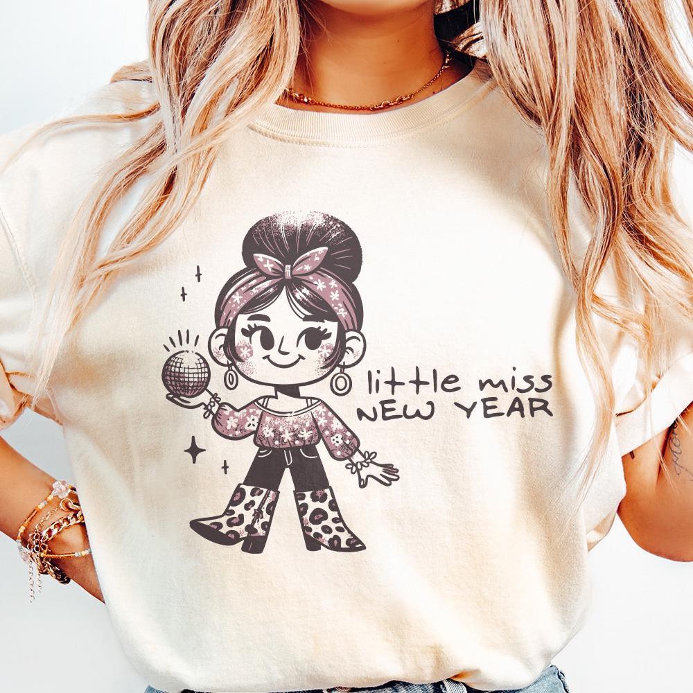 Little Miss New Year PNG, Sublimation Design - 300 DPI Design for T-Shirt