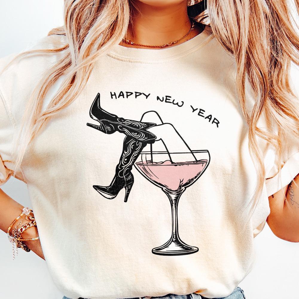 Happy New Year PNG, Cowgirl New Year Png - 300 DPI Design for T-Shirt