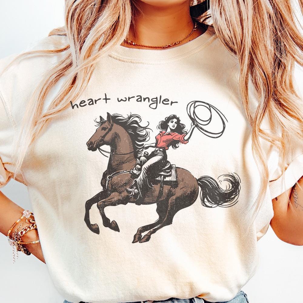 Heart Wrangler PNG, Western Valentine Sublimation - 300 DPI Design for