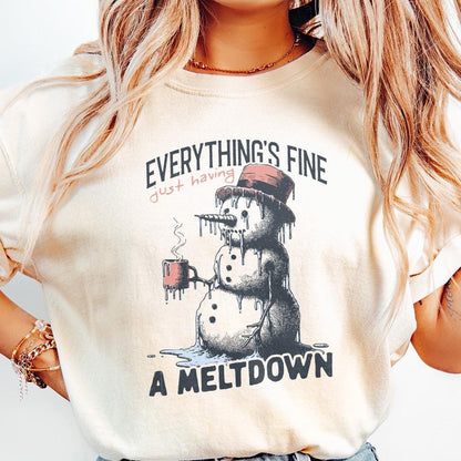I'm Having a Meltdown PNG, Funny Snowman PNG - 300 DPI Design for T-Shirt