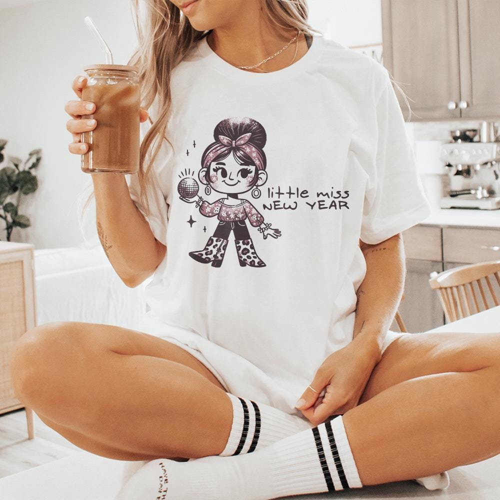 Little Miss New Year PNG, Sublimation Design - 300 DPI Design for T-Shirt