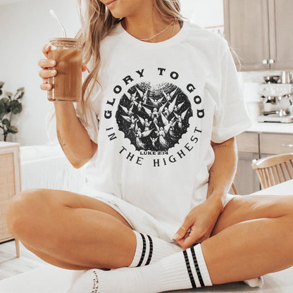 Glory to God PNG, Jesus Christmas Sublimation - 300 DPI Design for T-Shirt