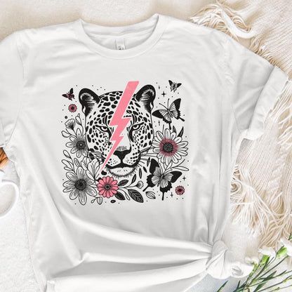 Pink Bolt Leopard PNG, Retro Sublimation - 300 DPI Design for T-Shirt