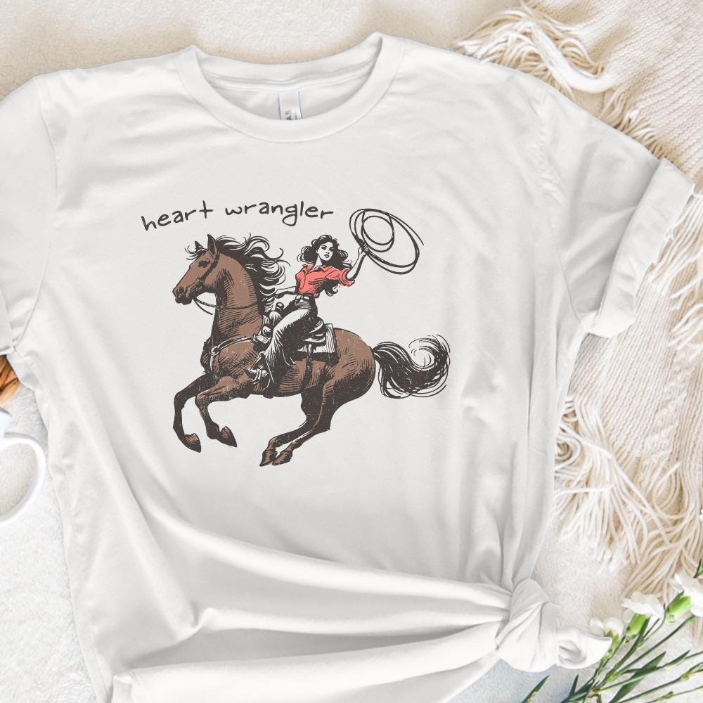 Heart Wrangler PNG, Western Valentine Sublimation - 300 DPI Design for