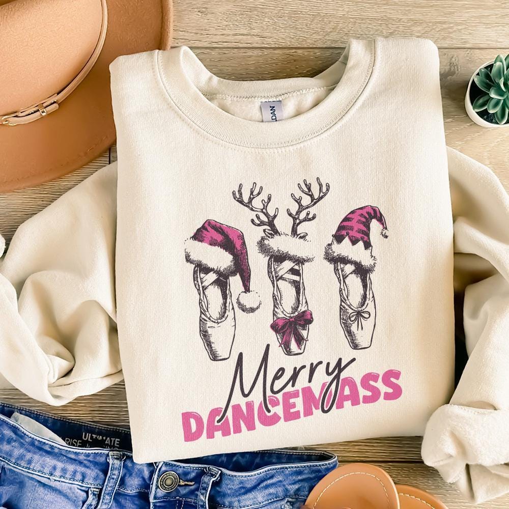 Merry Dancemas PNG, Christmas Ballet - 300 DPI Design for T-Shirt