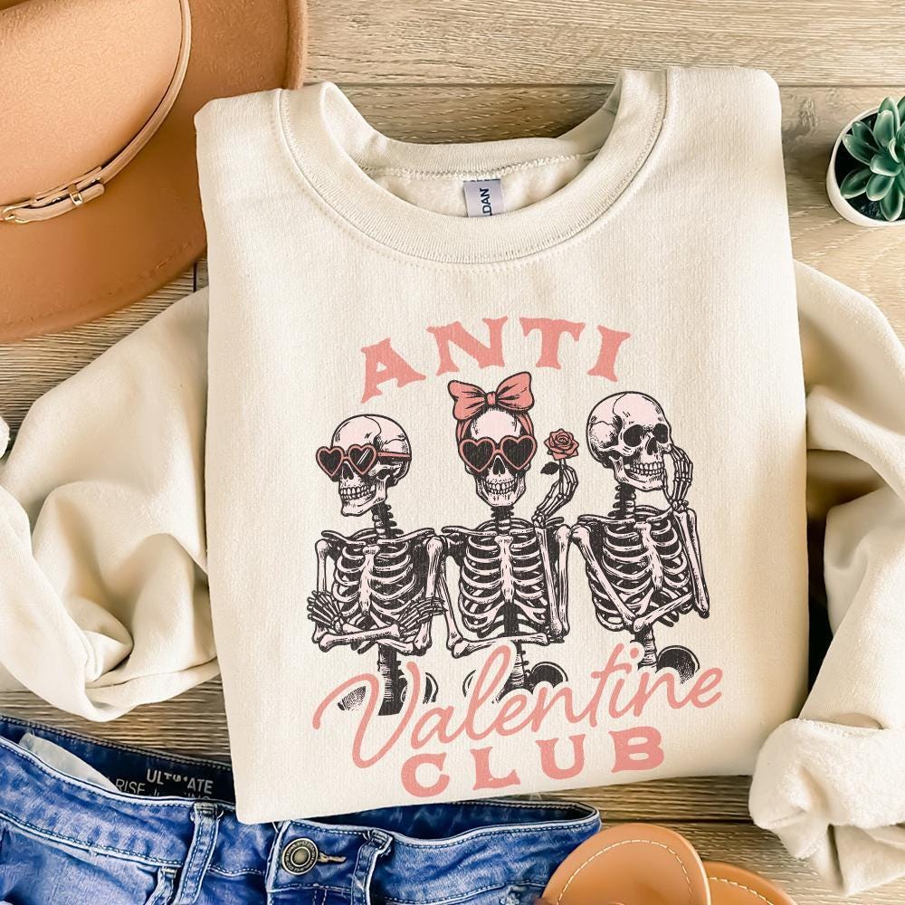 Anti Valentine Club PNG, Funny Valentine's Day PNG - 300 DPI Design for