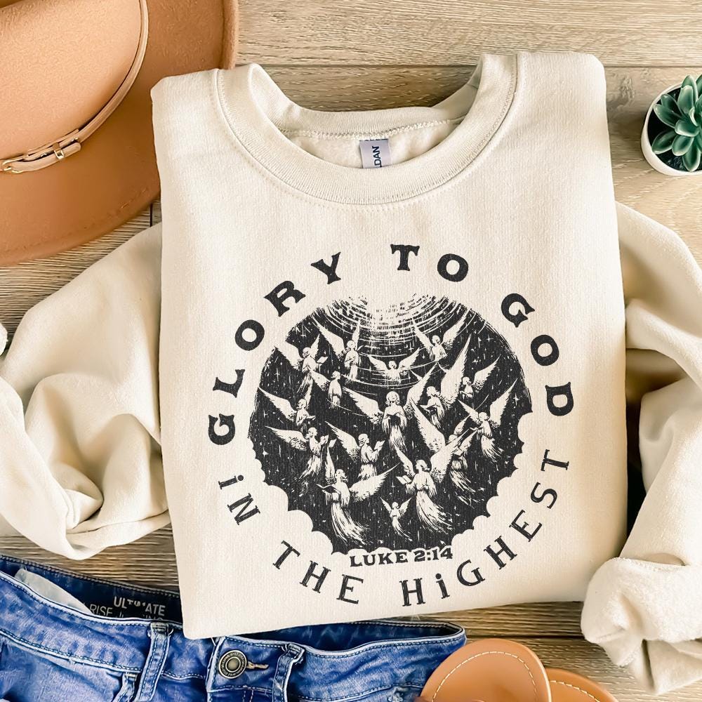 Glory to God PNG, Jesus Christmas Sublimation - 300 DPI Design for T-Shirt