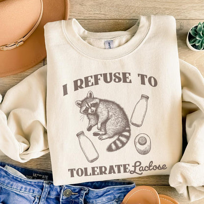 I Refuse to Tolerate Lactose Png, Raccoon Meme Shirt - 300 DPI Design for