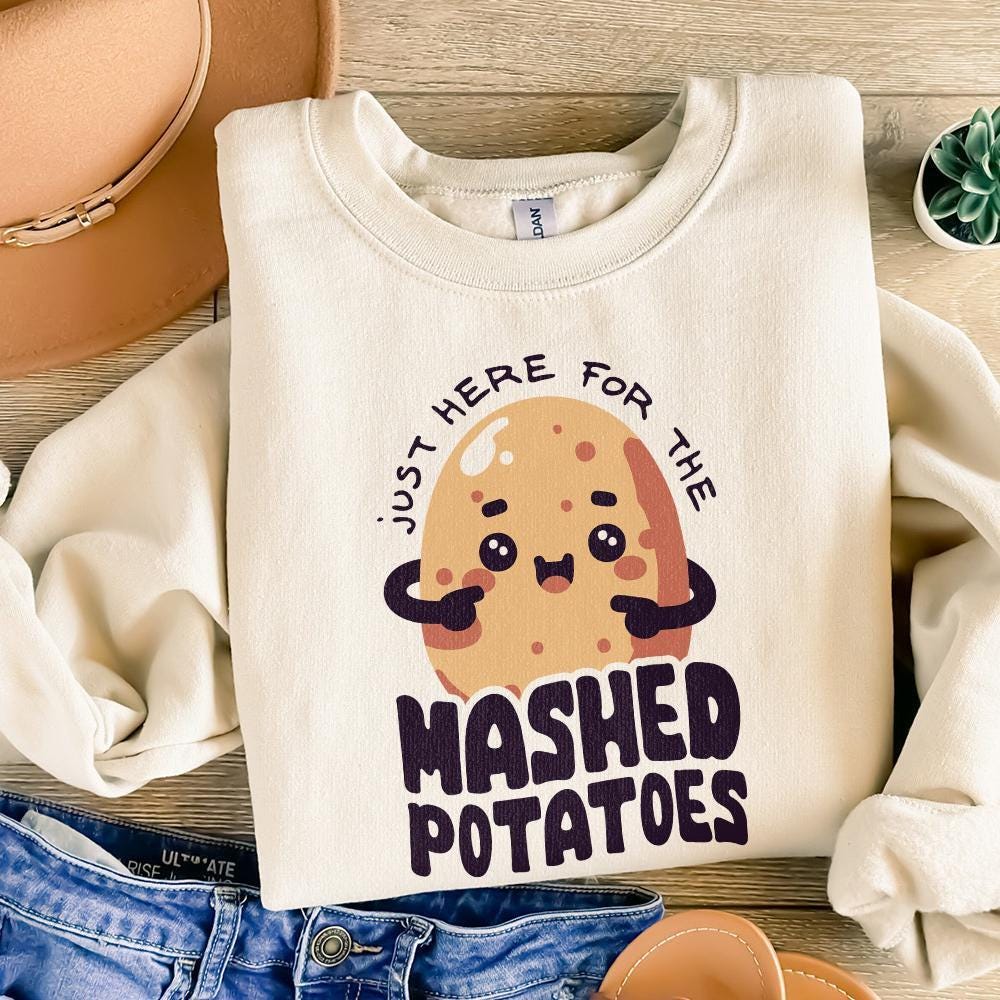 Funny Mashed Potatoes Sublimation Design, Retro Fall Vibes - 300 DPI