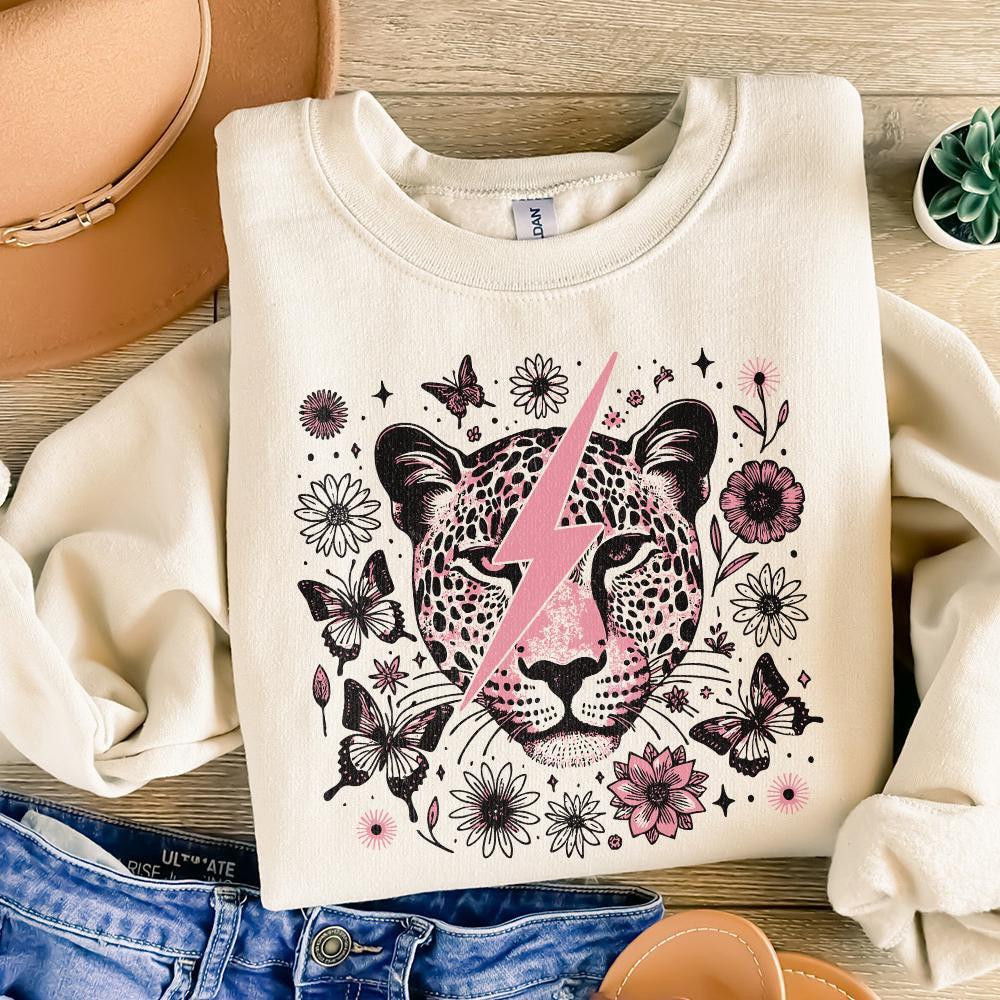 Snow Leopard PNG, Retro Sublimation - 300 DPI Design for T-Shirt