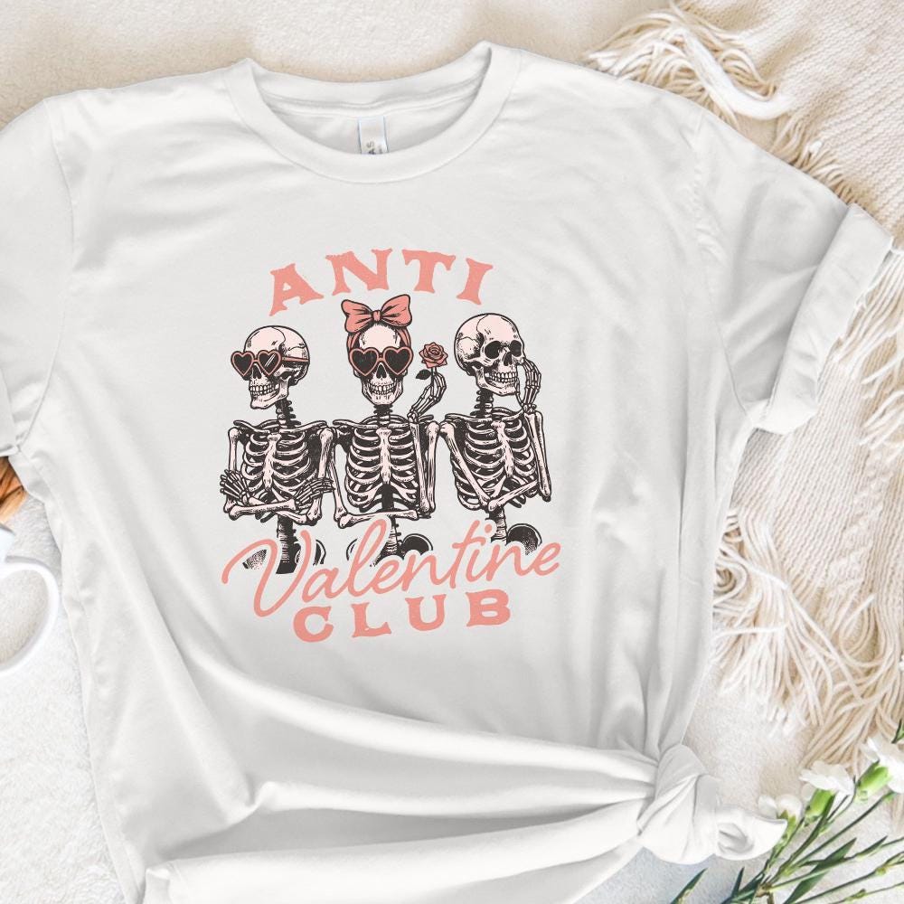 Anti Valentine Club PNG, Funny Valentine's Day PNG - 300 DPI Design for