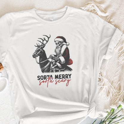 Sorta Merry Sorta Scary, Skeleton Christmas PNG - 300 DPI Design for