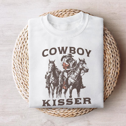 Western Valentine PNG, Cowboy Kisser PNG - 300 DPI Design for T-Shirt