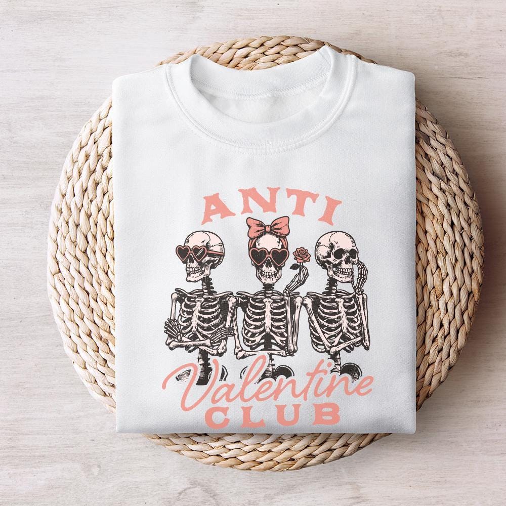 Anti Valentine Club PNG, Funny Valentine's Day PNG - 300 DPI Design for