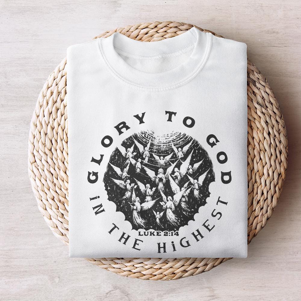 Glory to God PNG, Jesus Christmas Sublimation - 300 DPI Design for T-Shirt